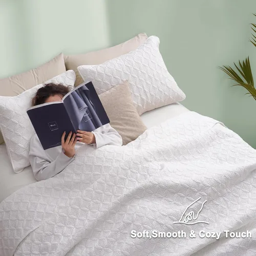 Miniatura 3 de PHF Juego de ropa de cama de tamaño individual - Edredón ligero de verano, 2 piezas, ropa de cama transpirable con patrón de monedas para todas