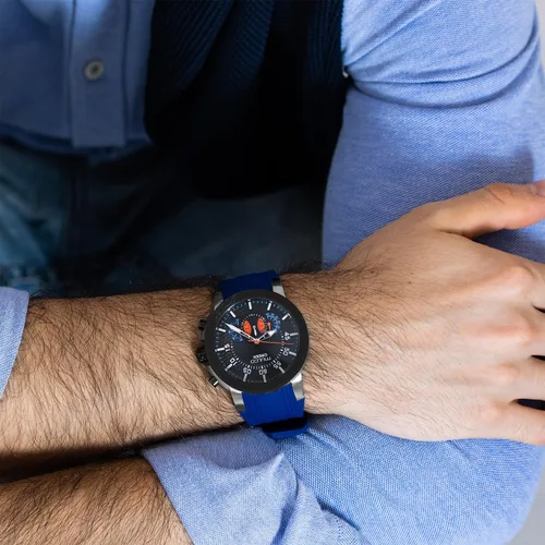 Miniatura 46 de MULCO Relojes para hombre - Creek, caja de acero inoxidable con correa de silicona para la muñeca, movimiento multifuncional de cuarzo, pantalla
