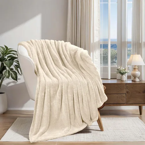 Miniatura 40 de Superior Manta Clásica de Forro Polar Sólido, Gruesa, Acogedora, Mantas Cálidas, Ropa de Cama y Manta de Sofá de Felpa Suave Aterciopelada, Linda