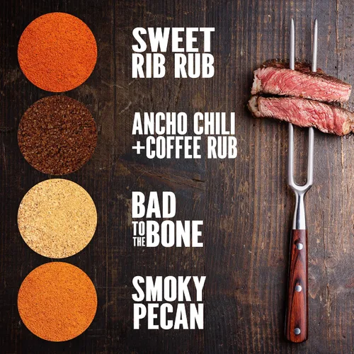 Miniatura 3 de Juego de 4 tarros cocteleros para asar a la parrilla, condimentos premium para parrilla, juego de accesorios para barbacoa, imprescindible para cada
