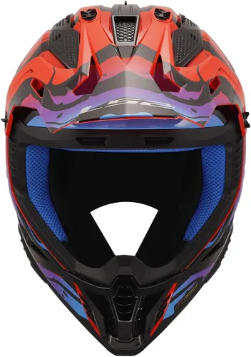 Miniatura 4 de LS2 Helmets Gate II - Casco integral para motocicleta MX Brillo lavado rojo/azul/morado