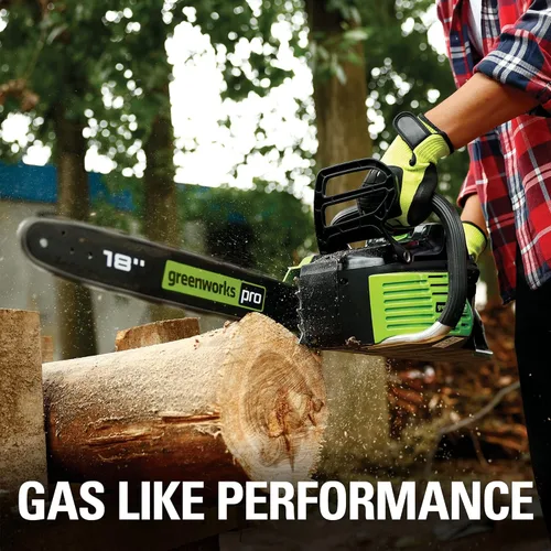 Miniatura 4 de Greenworks Motosierra inalámbrica sin escobillas de 80 V y 18 pulgadas (ideal para tala de árboles, ramas, poda y leña) / más de 75 herramientas