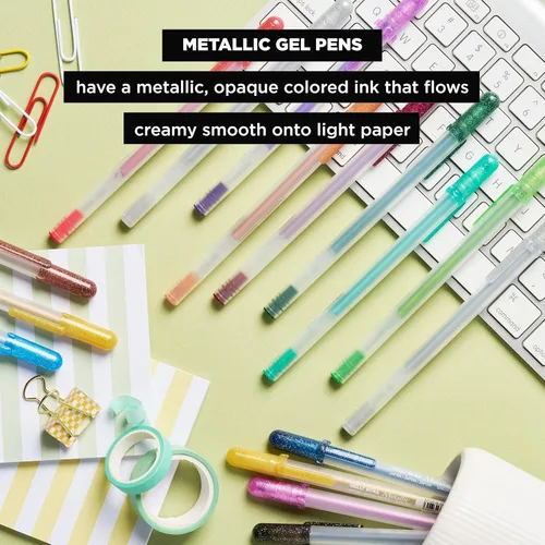 Miniatura 4 de SAKURA Gelly Roll - Bolígrafos de gel metálicos, 6 unidades, color plateado, paquete de 6 Plateado metálico