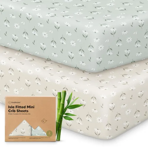 Miniatura 12 de Sábanas ajustadas para Pack and Play - Paquete de 2 sábanas mini para cuna para Pack N Play, colchón 38x26, ropa de cama suave y acogedora