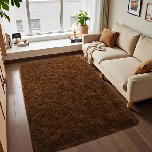 Miniatura 25 de Macgace - Alfombras pequeñas para dormitorio, 2 x 3, beige, antideslizante, alfombra de área, súper suave, de felpa esponjosa, alfombra moderna