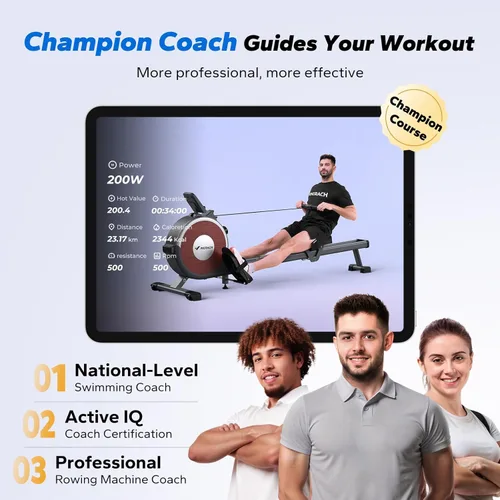 Miniatura 6 de MERACH Rowing Machines for Home, Magnetic Rowing Machine with 16 Levels, Rower Machine of Quiet Resistance, Dual Slide Rail with Max 350lbs