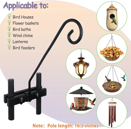 Miniatura 2 de Riel de gancho de cubierta adecuado para colgar cestas de flores, campanillas de viento, macetas, comederos de pájaros, riel de gancho de cubierta