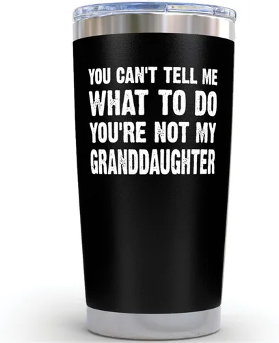 KLUBI Regalos para el abuelo de parte de la nieta, vaso negro de 20 onzas, regalo genial para abuelo, el mejor regalo para papá anciano, regalos de