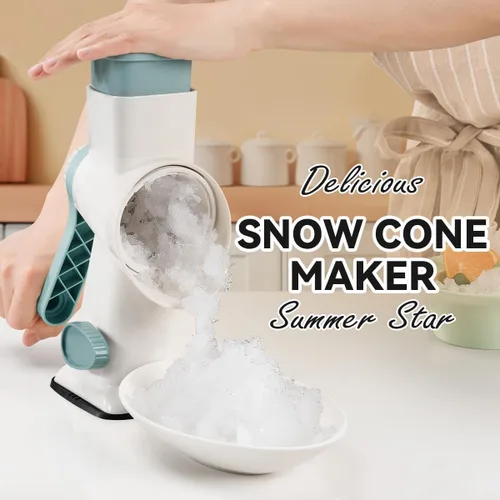 Miniatura 2 de KEOUKE Afeitadora de Hielo Rotatoria Manual en Blanco - Hoja de Acero Inoxidable, Mango Rápido y Ahorrador de Trabajo, Base de Succión Segura