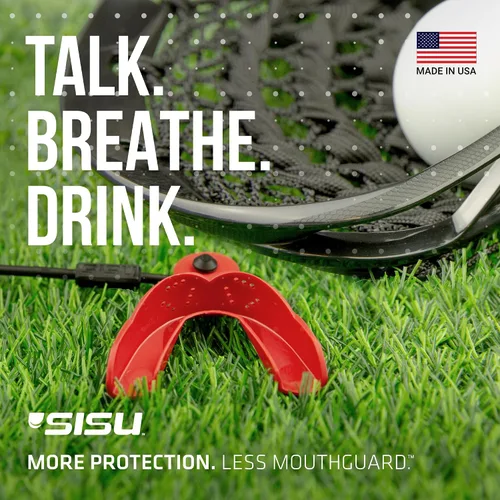 Miniatura 6 de SISU Protector bucal Tether - Protección preformada con correa para fútbol, hockey, lacrosse, deportes de casco enjaulado – Remoldable hasta 20