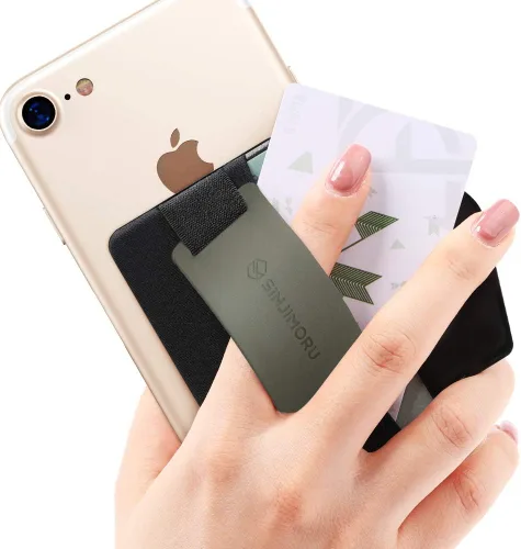 Miniatura 11 de Sinjimoru - Soporte para teléfono con agarre y tarjetero con soporte para teléfono, cartera adhesiva segura para iPhone con soporte con patas