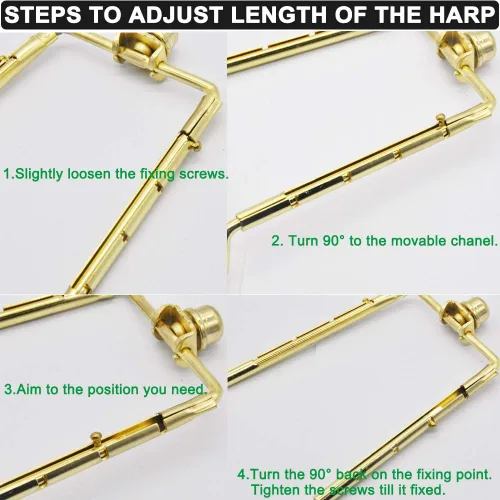 Miniatura 3 de Soporte de arpa de pantalla de lámpara de 7, 8, 9, 10 pulgadas, kit de arpa de lámpara ajustable, se adapta tanto a la barra de lámpara estándar
