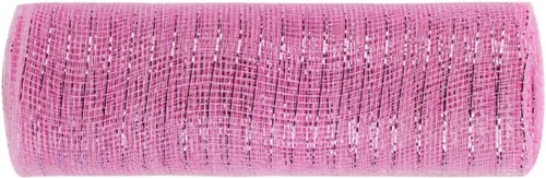 Miniatura 36 de YYCRAFT cinta metálica de malla de poliéster para decoración y manualidades, 10 yardas Rosa