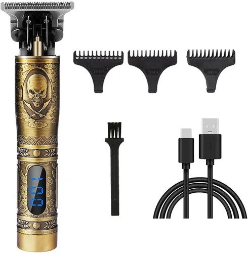 Miniatura 20 de Cortadora de pelo profesional para hombres y mujeres, inalámbrica, recargable, recortadora de pelo, kit de aseo de corte de cuerpo de metal