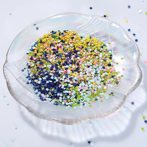 Miniatura 4 de 60000 piezas de cuentas de diamantes de imitación de 60 colores para pintura con diamantes, cuentas redondas de resina de fondo plano, diamantes