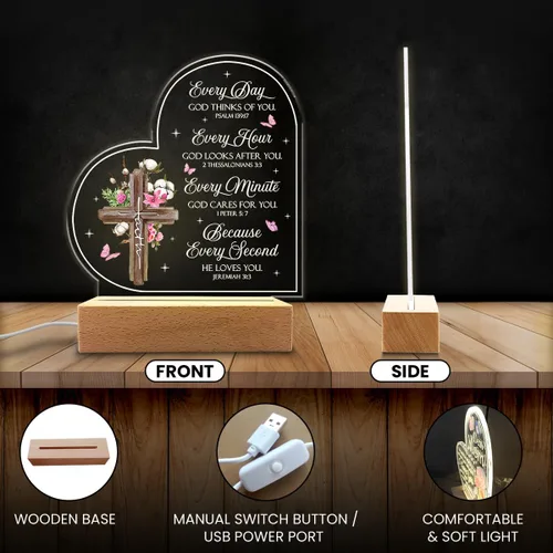 Miniatura 3 de SANDJEST Luz nocturna acrílica, regalos cristianos para mujeres, regalos inspiradores con versículos de la Biblia, decoración religiosa
