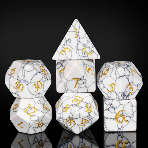Miniatura 43 de UDIXI Juego de dados de piedras preciosas de amatista, dados DND de piedra de cristal D&D con estuche de regalo para juegos de rol y juegos de mesa