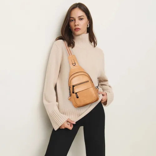 Miniatura 2 de Leresas Bolso bandolera de 7L para mujer, bolso cruzado, riñoneras, de cuero vegano, bolso de pecho de moda, de viaje, antirrobo