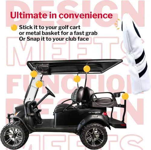 Miniatura 4 de Madson Golf Fundas magnéticas para carrito: fundas elegantes y protectoras para palos de golf, con imán de goma para posicionamiento seguro y acceso
