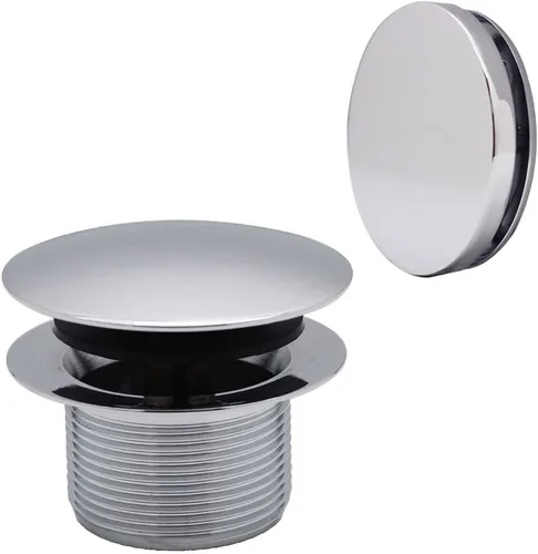 Miniatura 14 de Westbrass Juego de adornos de bañera con punta de hongo con placa frontal flotante, latón pulido, D398RK-01