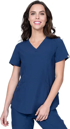 Miniatura 2 de Elements Select ES2936 - Conjunto de 7 bolsillos elástico en 4 direcciones con cuello en V y pantalones quirúrgicos para mujer