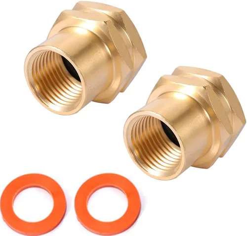 Adaptador de manguera de jardín de latón, conector hembra de 3/4 pulgadas GHT x 1/2 "NPT hembra, adaptador GHT a NPT de latón, manguera de jardín de