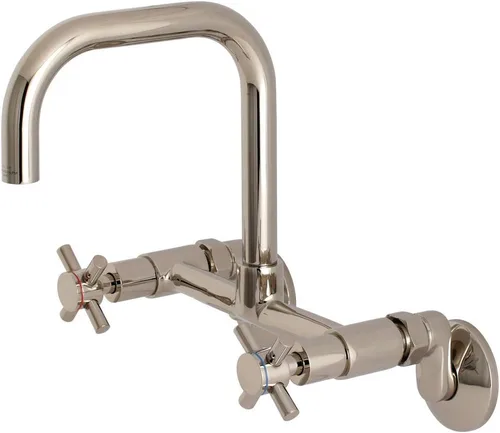 Miniatura 17 de Kingston Brass Concord - Grifo de cocina ajustable de 8 pulgadas para montaje en pared, latón cepillado