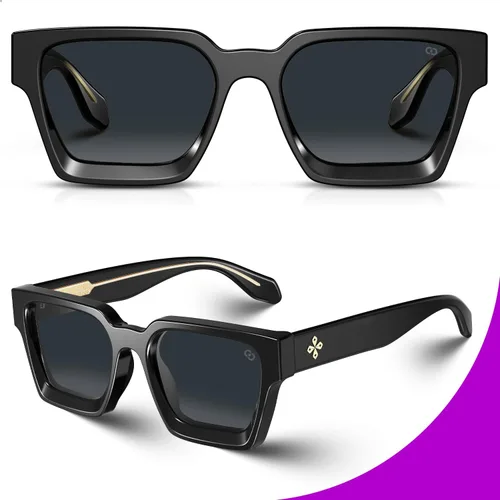 Miniatura 79 de VISOONE Moda 100% UV400 Protección Rectángulo TR90 Y2K Gafas de sol Accesorios para Mujeres Hombres RIVER, Carne de suelo/Gris Rosa