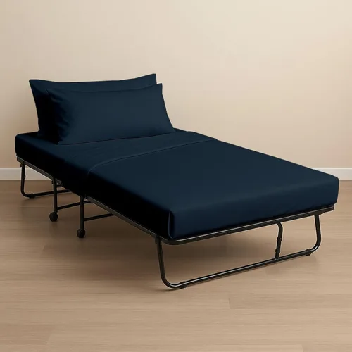 Miniatura 5 de Juego de sábanas bajeras de 4 piezas de 33 x 75 pulgadas, 100 % algodón, perfecto para cama de matrimonio estrecho, cama de campamento, cuna de Lino