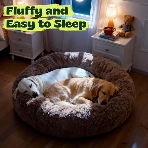 Miniatura 5 de Premium Donut Dog Bed,Dual Memory Foam Orthopedic Beds for Large Sized Dogs,Thick Cooling Gel Fluffy Calming Pet Couch with Removable Waterproof