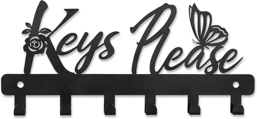 Miniatura 6 de Deveosa Soporte para Ganchos de Llave para Pared Decorativo - Pequeño Negro Cartel de Bienvenida a Casa para Entrada Carteles Colgantes para Llaves