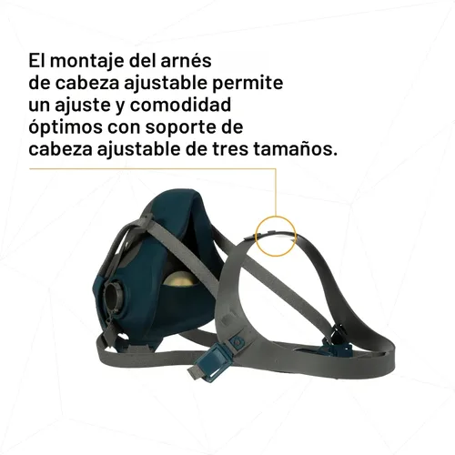 Miniatura 7 de 3M Respirador reutilizable de media cara con cierre rápido Rugged Comfort