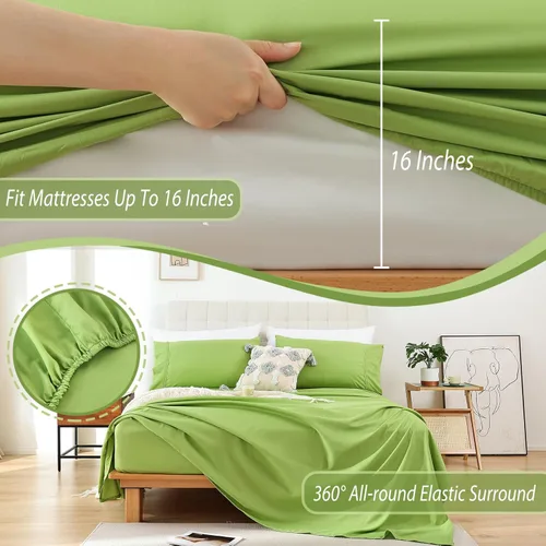 Miniatura 3 de Whitney Home Textile - Juego de sábanas tamaño King, sábanas de microfibra suaves de hotel tamaño King, bolsillo extra profundo, juegos de sábanas
