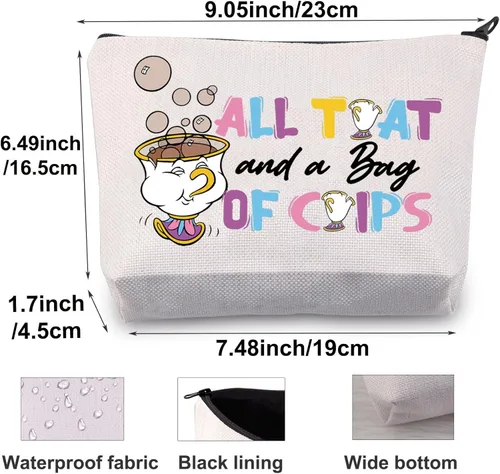 Miniatura 2 de BWWKTOP Bolsa de maquillaje Mrs. Potts And Chip Regalos inspirados en la belleza, todo eso y una bolsa de papas fritas Bolsa de maquillaje con Bolsa
