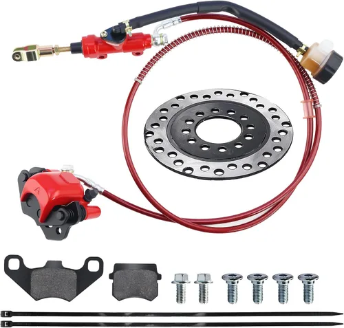 Miniatura 9 de Kit de cilindro maestro de calibrador de montaje de freno hidráulico trasero PRO BAT + rotor de freno de disco + pastilla de freno para Go Kart