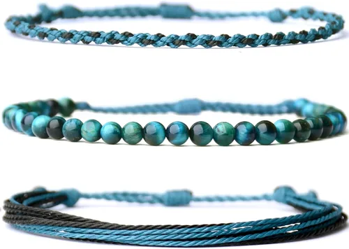 Miniatura 9 de Pulsera curativa hecha a mano con cuentas de piedra natural, regalo para hombres, pulsera de cuerda ajustable
