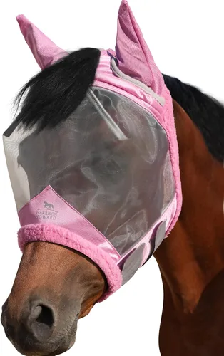 Miniatura 13 de Harrison Howard CareMaster - Máscara para mosca de caballo, malla fina con protección UV con lana extra suave al tacto en la piel, luz de luna