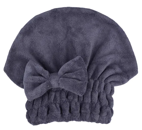Miniatura 4 de Toallas de microfibra para secar el cabello con gorro de ducha con nudo de lazo, turbante para el cabello, gorro de baño para cabello rizado, corto