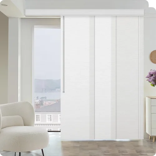 Miniatura 8 de Graywind - Paneles deslizantes manuales 100% opacos con control de varilla, persianas de privacidad para ventanas de patio, puertas corredizas
