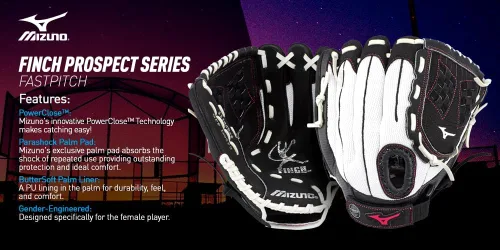 Miniatura 8 de Mizuno Prospect Finch Juvenil Tela Trident Blanco/Negro/Rosa