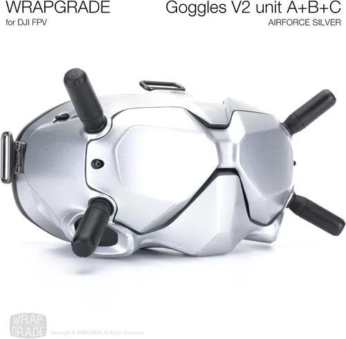 Miniatura 3 de WRAPGRADE Skin compatible con DJI FPV Gafas V2 (Airforce Silver)
