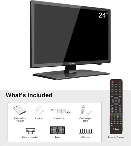 Miniatura 7 de SYLVOX Televisor de 12 V de 24 pulgadas, 1080P RV TV de 12 voltios DC alimentado por HD (ATSC), sintonizador integrado de HDTV (ATSC), reproductor