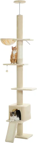 Miniatura 12 de PEQULTI - Árbol para gatos de 53 pulgadas para interiores, condominio grande, postes de rascado de sisal, hamaca y percha, diseño de cactus fresco