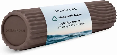Oceanfoam Tidal Roller - Espresso - Rodillo de espuma para masaje muscular para dolor de espalda y estiramientos, textura firme y ergonómica de onda