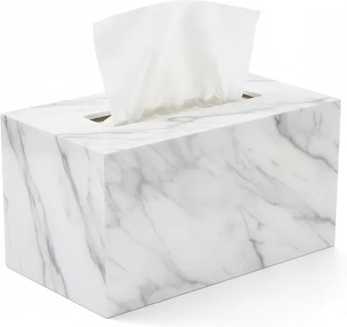 Miniatura 9 de Cubierta de Caja de Paños Rectangular - Soporte de Caja de Paños Rectangular - Compatible con Kleenex - Accesorios de Baño de Acrílico y Mármol