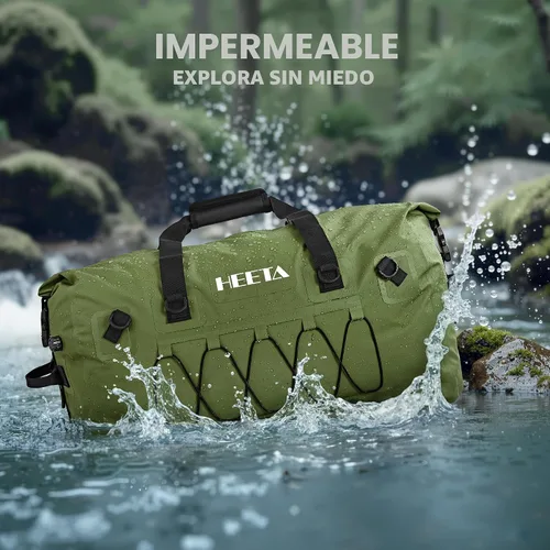 Miniatura 3 de HEETA Bolsa de lona impermeable para motocicleta, mochila seca para motocicleta, 60L/80L, extra grande, bolsas de viaje con correas y asas