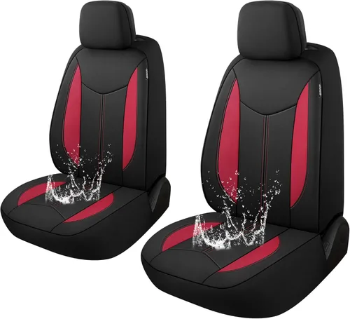 Miniatura 12 de CAROMOP Funda impermeable para asiento de automóvil asientos completos, fundas de asiento de neopreno para automóviles, fundas interiores de Negro