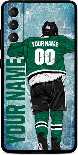 Miniatura 10 de Funda personalizada de hockey sobre hielo con nombre y número para Samsung Galaxy S22 S23 S21+ S20 Ultre S21 FE S10 S8 S9 Plus, silicona líquida