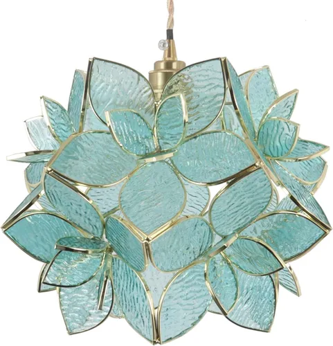 Miniatura 26 de Bieye L10749 - Lámpara colgante de techo de vidrio manchado estilo Tiffany con pantalla de 8 pulgadas de ancho (naranja, 8" flor de cerezo)