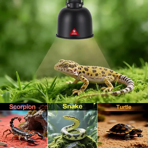 Miniatura 5 de Lámpara de reptil de cúpula profunda de 5.5 pulgadas de 100 W, lámpara de calor de reptiles de cúpula de 100 W con interruptores aptos
